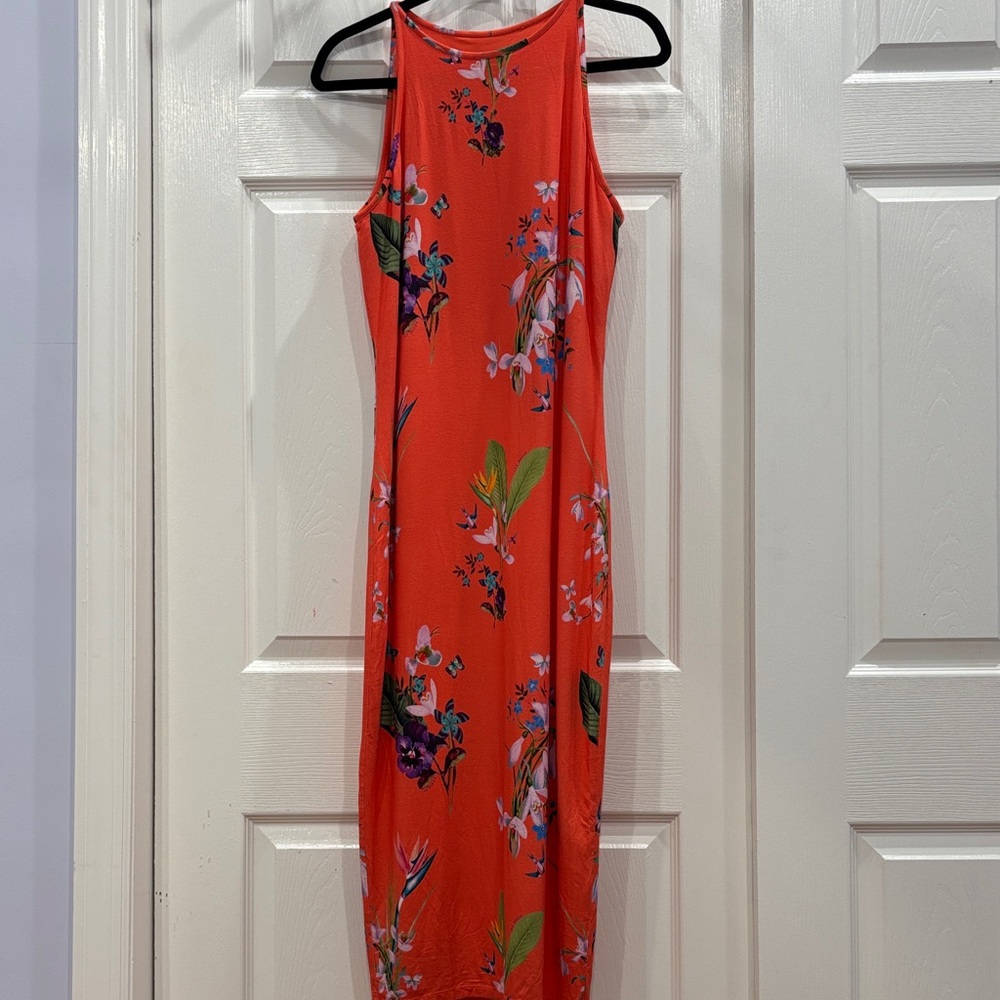 Ted Baker Coral Floral Racerback  Dress